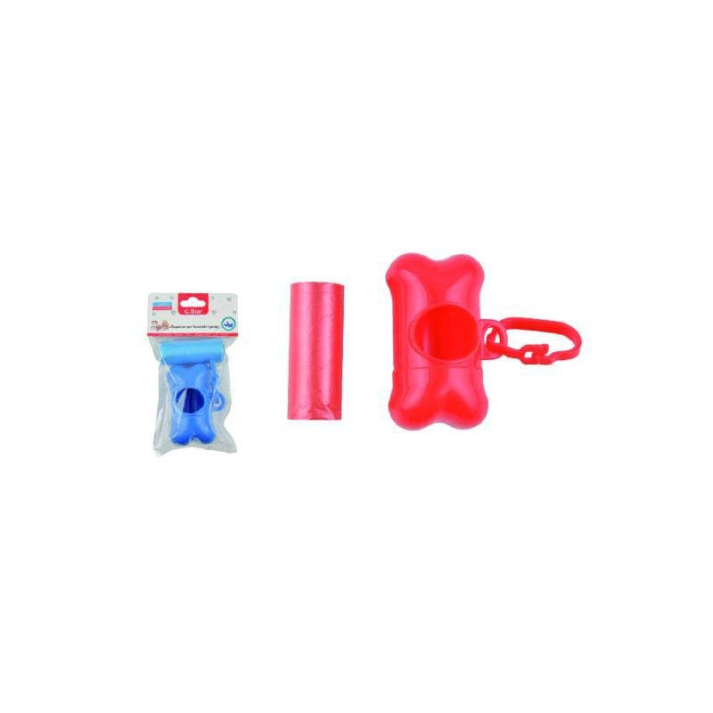 Sacchetti igienici feci cane rotolo + portarotolo dispenser art.cs23847