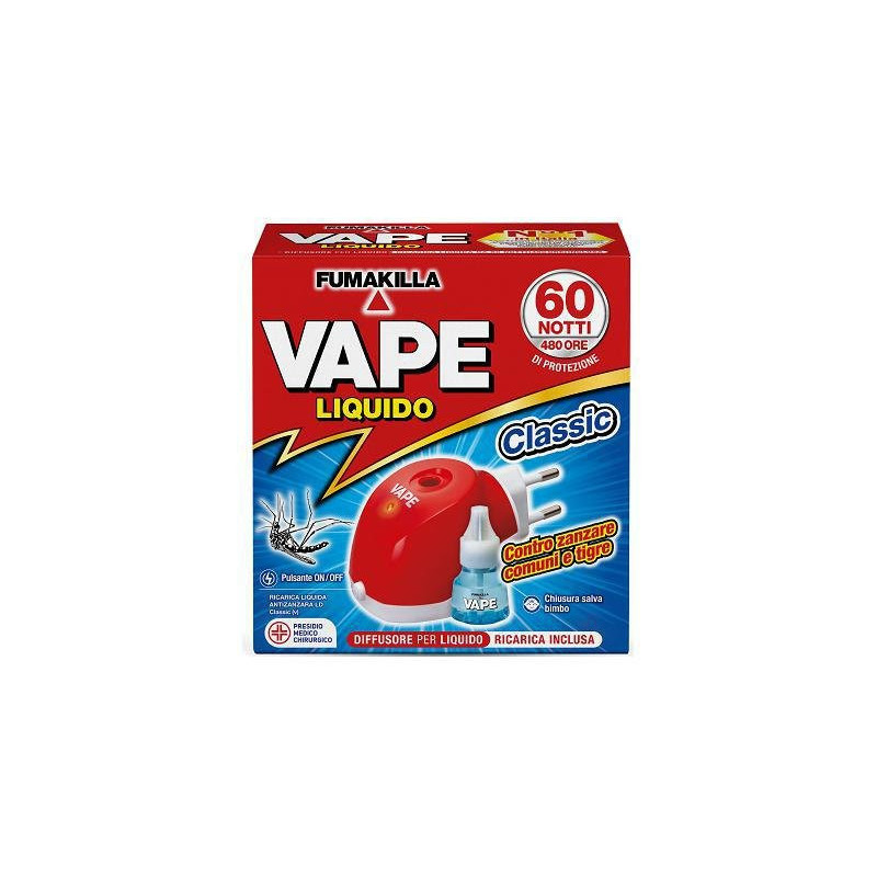 Vape elettroemanatore liquido + ricarica 60 notti