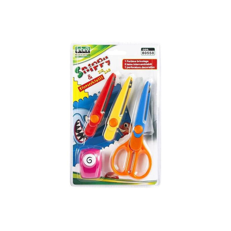 Forbici snippy zig-zag lame inte rcambiabili + perforatore art.80558