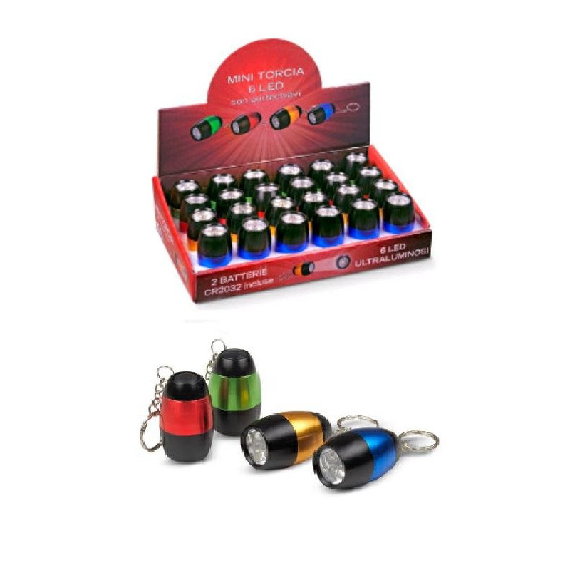 Torcia mini 1 led in alluminio c on batterie art.10202