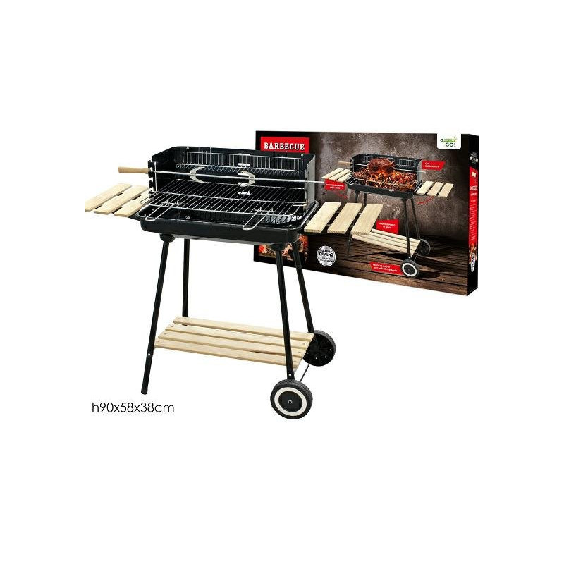 Barbecue rettangolare con ruote cm.58x38x90 art.804718