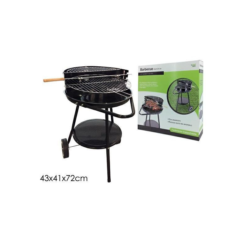 Barbecue tondo con ripiano cm.43x41x72 art.804717