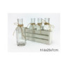 Portafiori bianco legno con 4 bo ttiglie art.639405