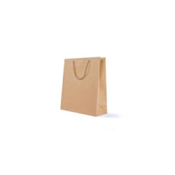 Borsa carta avana cm.12x15+7 manico corda shb363na