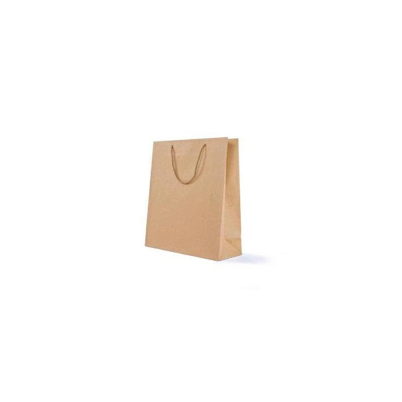 Borsa carta avana cm.12x15+7 manico corda shb363na