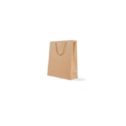 Borsa carta avana cm.10x12+6,5 manico corda shb362na