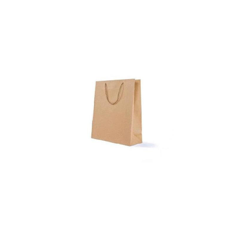 Borsa carta avana cm.10x12+6,5 manico corda shb362na