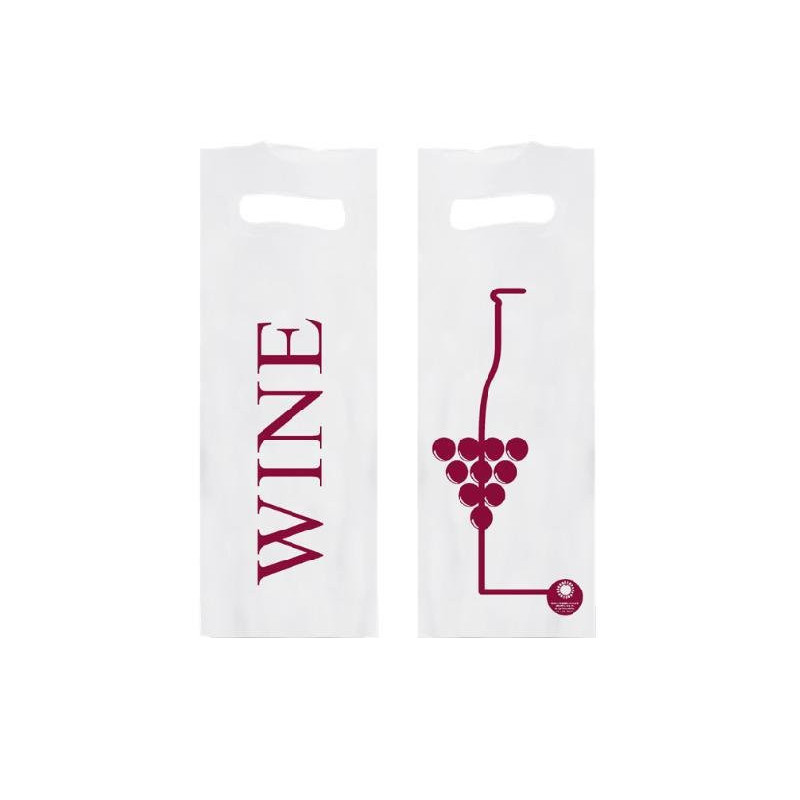 Shoppers plastica 1 bottiglia cm.16+10x38 trasparente wine pz.50 shb451t