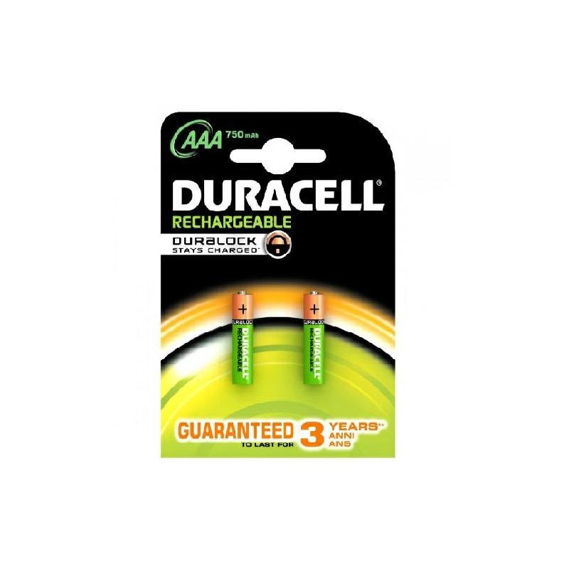 Duracell pile ricaricabili ministilo aaa 1,2v 750mah pz.2