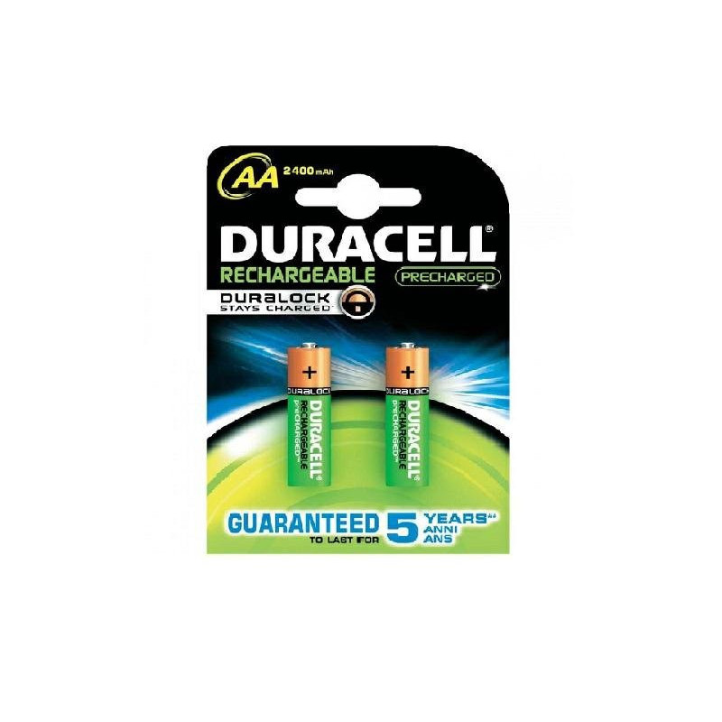 Duracell pile ricaricabili stilo aa 1,2v 1300mah pz.2