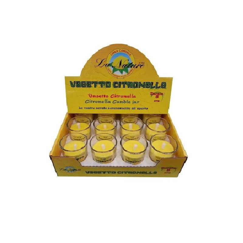 La nature citronella in bicchiere di vetro d.5,5 durata 10 ore
