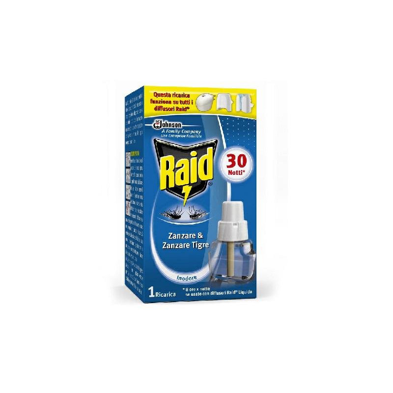 Raid ricarica per emanatore liquido pz.1 30 notti per tutti i diffusori