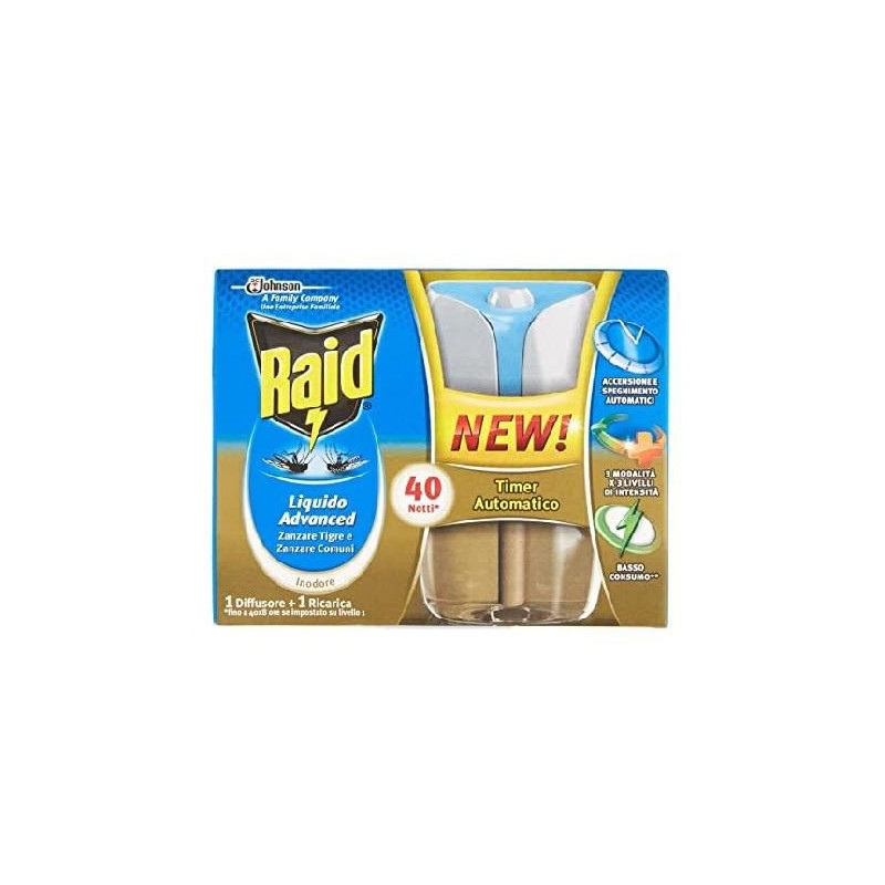 Raid emanatore liquido base advanced pz.1 + ricarica liquida 40 notti
