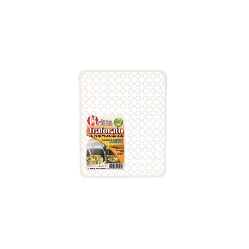Brilla tappeto lavello traforato bianco cm.26x30,5