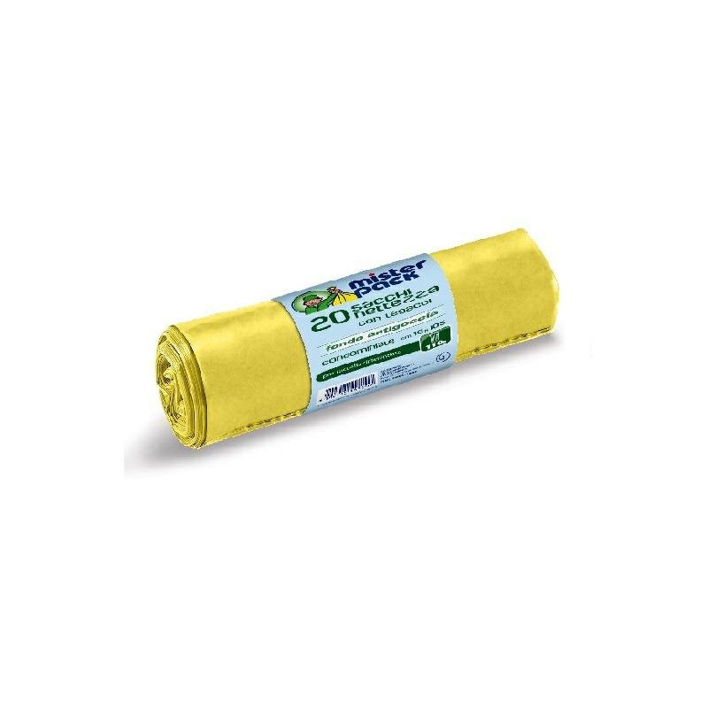 Misterpack sacchi immondizia cm.70x105 lt.110 pz.20 gialli