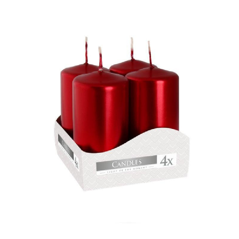 Candelotti cm.4x8 rosso metalliz zato pz.4 art.sw40/80-230