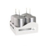 Candelotti cm.4x6 argento metall izzato pz.4  art.sw40/60-271