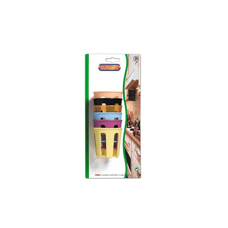 Ferma bicchieri plastica pz.6 ar t.310/6 colori assortiti