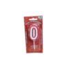 Candela a forma di numero n.0 rosso