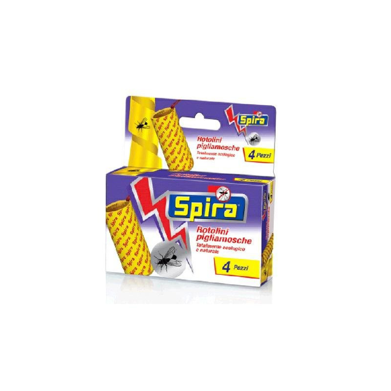 Spira acchiappamosche strisce adesive pz.4