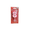 Candela a forma di numero n.8 rosso