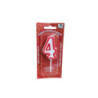Candela a forma di numero n.4 rosso