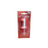 Candela a forma di numero n.1 rosso