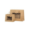 Borsa carta avana orizzontale con finestra 24+14x19,5 shb352na
