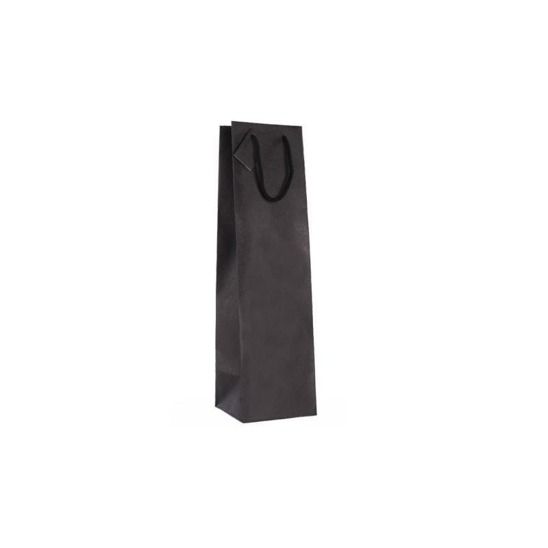 Borsa carta 1 bottiglia cm.11,5+11,5x42 nera per magnum bca338n