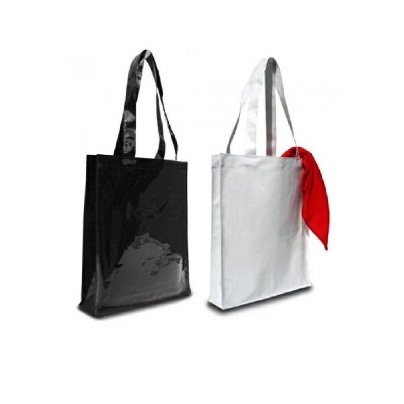 Shopper spesa plastificato nero cm.45+14x35 art.stn032n