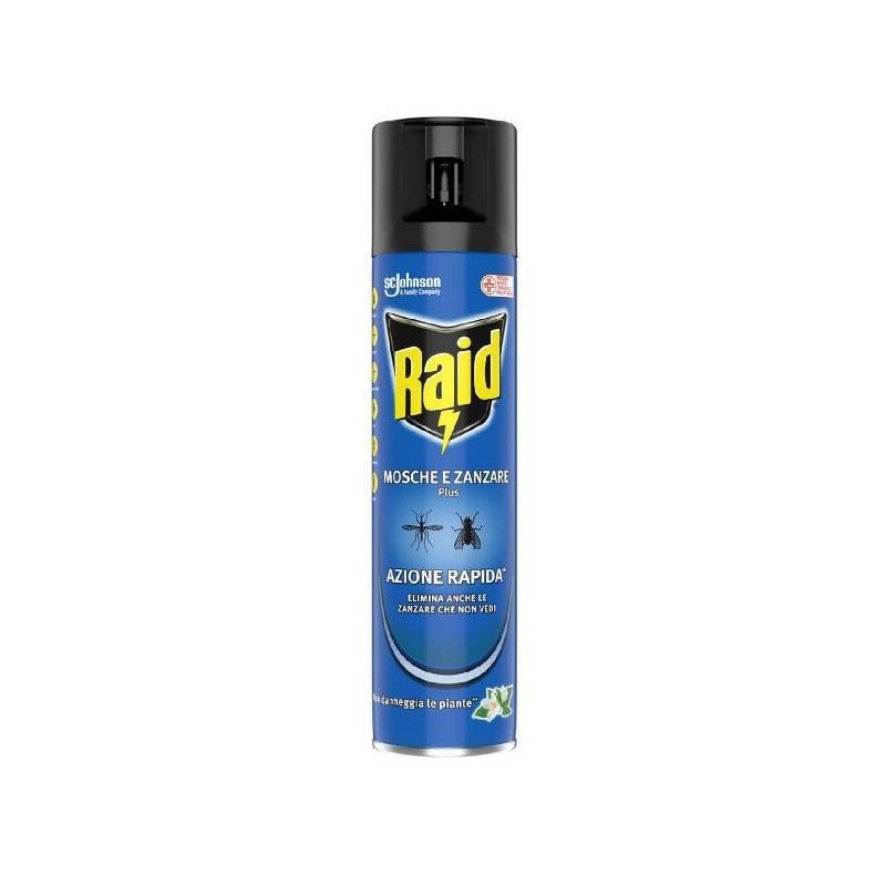 Raid insetticida mosche e zanzare spray ml.400 azione rapida