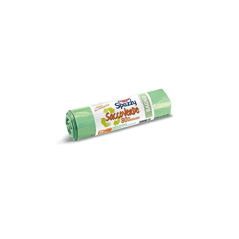 Domopak sacchi immondizia cm.35x40 lt.10 pz.20 bagno verdi