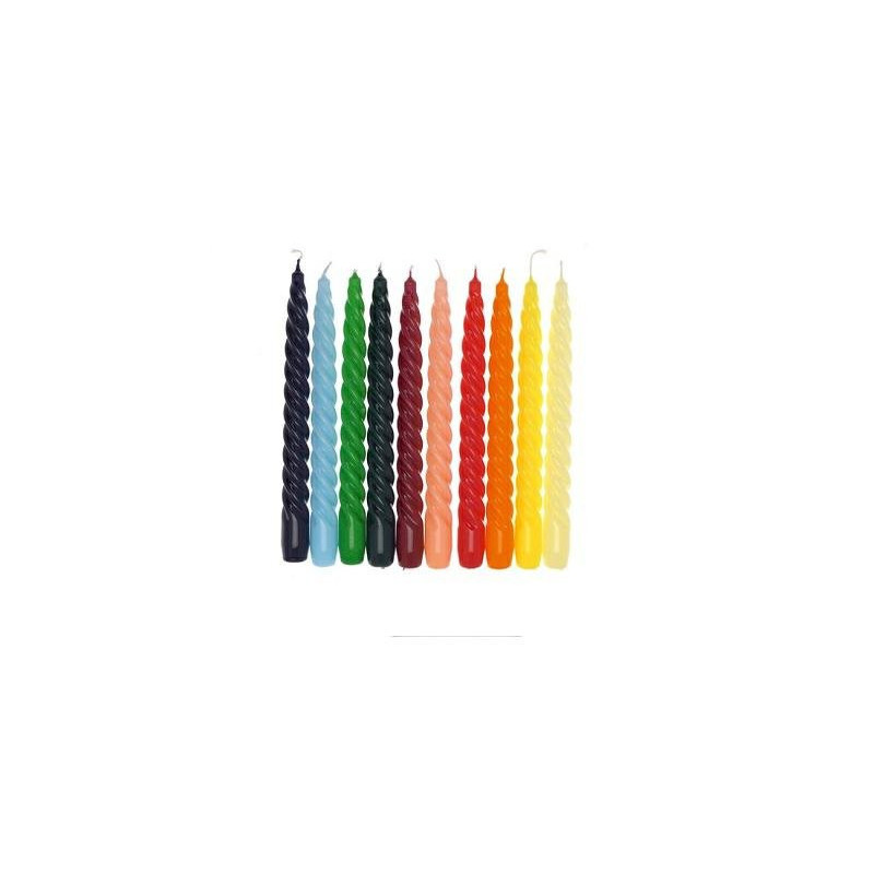 Candele tortiglione pz. 6 laccat e verde