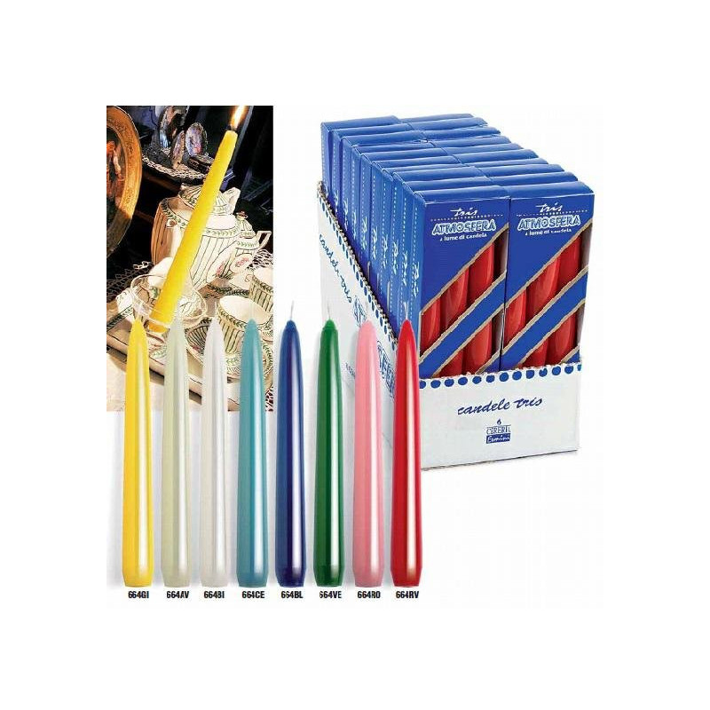 Candele coniche laccate pz.3 avo rio