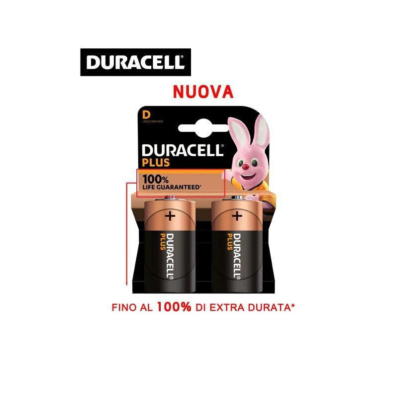 Duracell pile plus mn1300 torcia d 1,5v pz.2