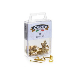 Gancio x per quadri ottonati n.1 pz.10