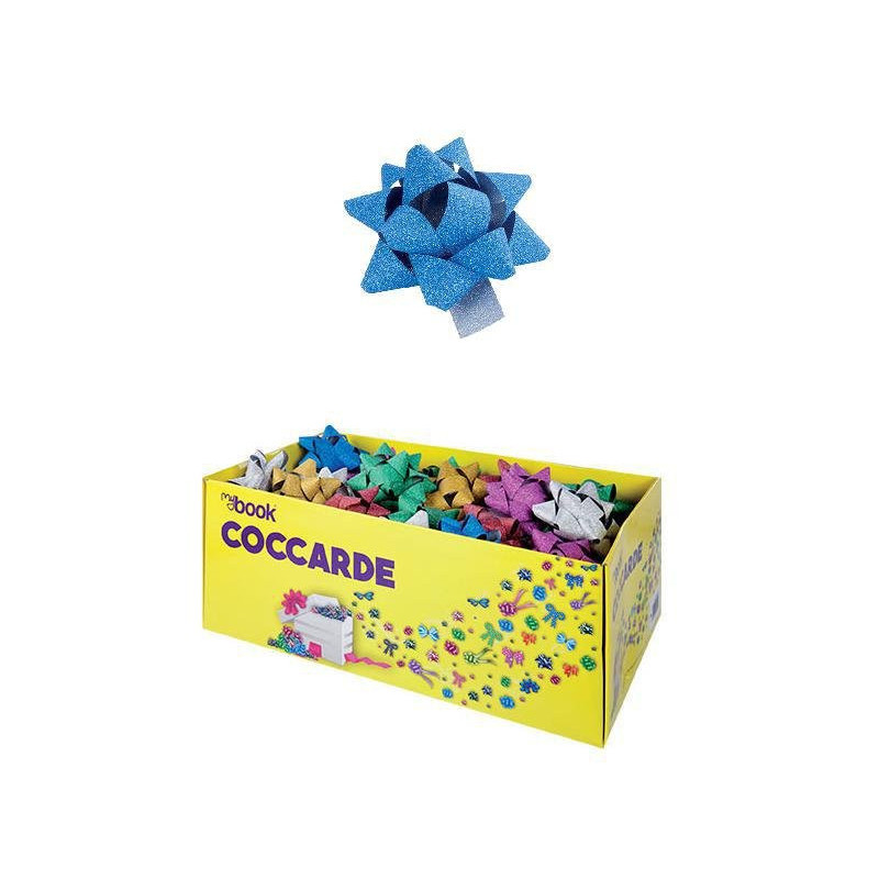 Coccarde mm. 3,5 pz.100 mini glitter colori assortiti