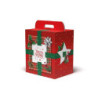 Scatola cartone manigliata cm.30 ,5x23x34 natale tartan art.100s/v105