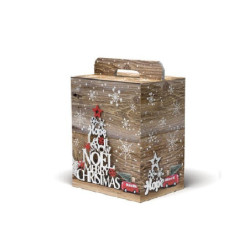 Scatola cartone manigliata cm.28 x20,5x34 natale snowflakes art.90s/v109