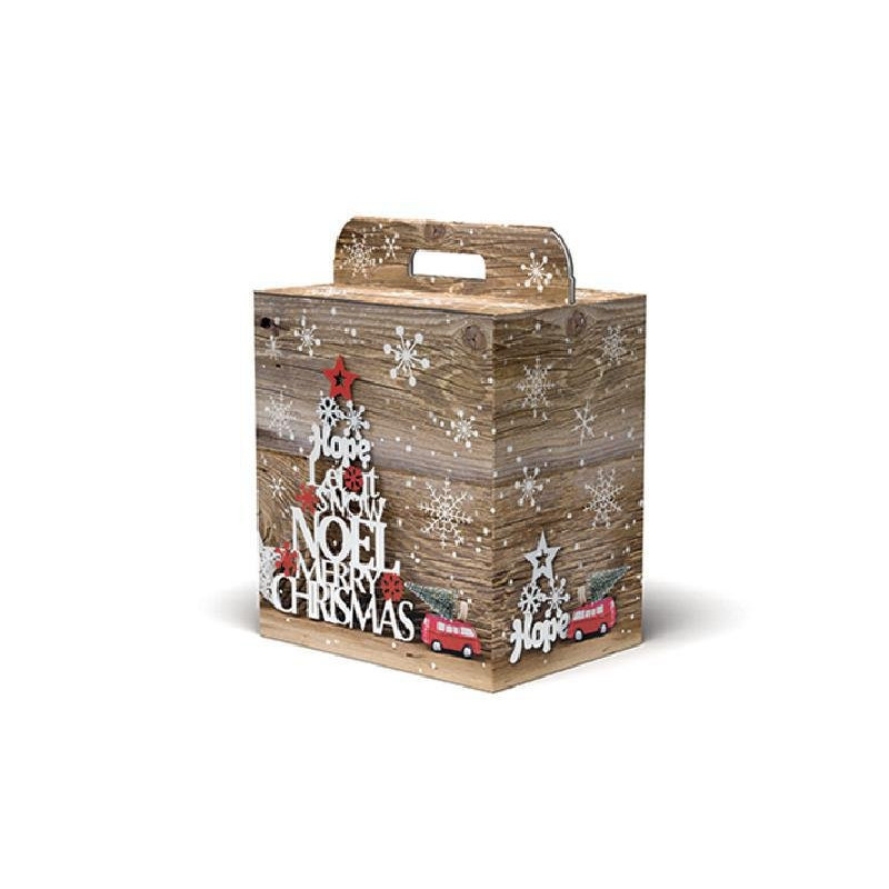 Scatola cartone manigliata cm.30 ,5x23x34 natale snowflakes art.100s/v109