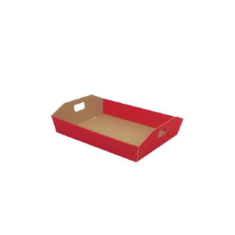 Cesto cartone ondulato rosso cm. 31x24,5x6 art.1510w/cro con maniglie