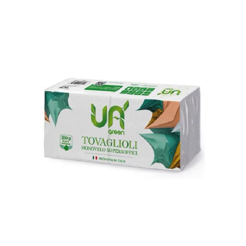 Ua green tovaglioli 1 velo cm.33x33 pz.150 gr.250 bianchi
