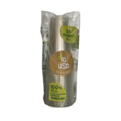 Bicchieri plastica biodegradabile pla cc.400 pz.25 bio uso