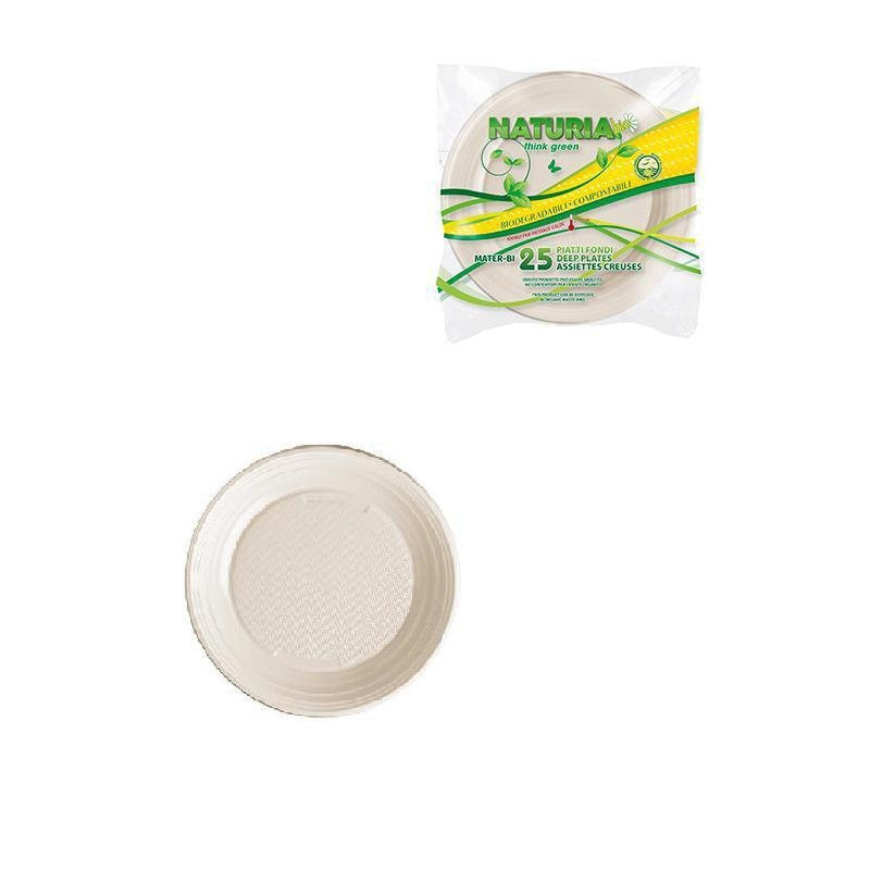 Piatti plastica biodegradabile mater-bi pz.25 dessert aristea