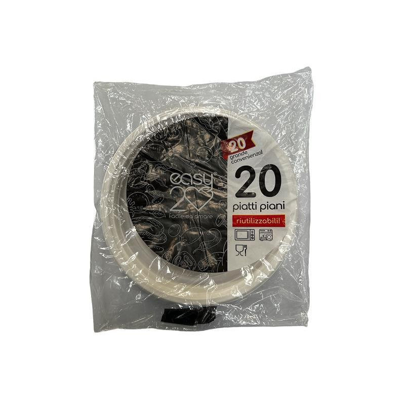 Piatti plastica riutilizzabili p iani pz.20