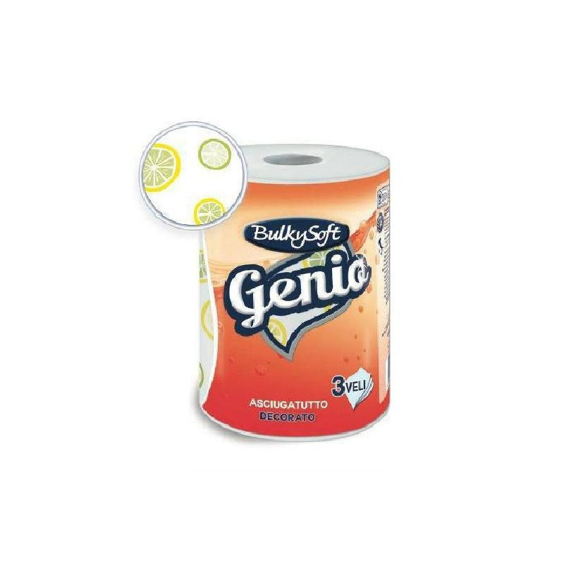 Bulky soft asciugatutto genio monorotolo 3 veli 100 strappi decorato