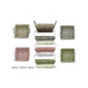 Cesto quadrato con manici foderato cm.22x22x8 decorato art.638813
