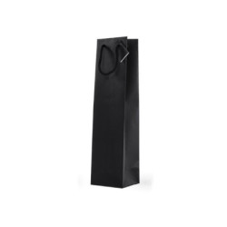 Borsa carta 1 bottiglia cm.10+9x39 lusso nero shb881n