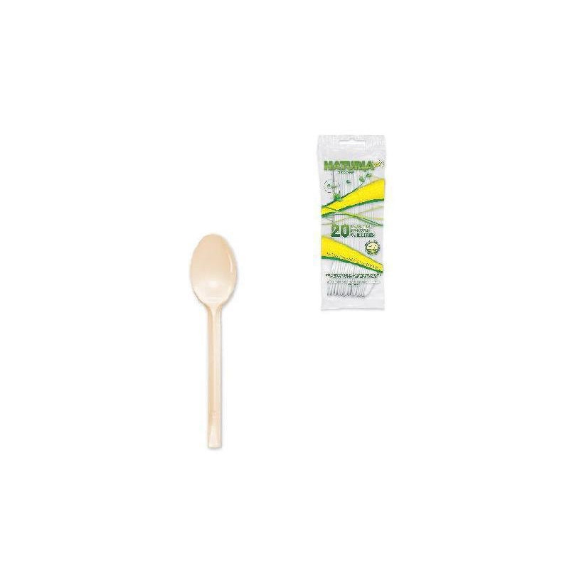 Cucchiaini plastica biodegradabile mater-bi pz.40 aristea
