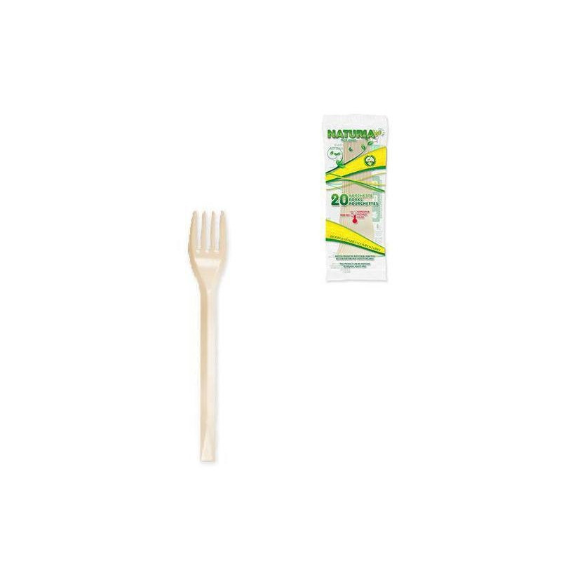 Forchette plastica biodegradabile mater-bi pz.20 aristea